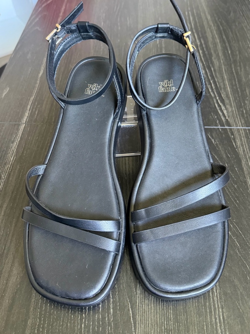 Wild Fable Black Strappy Ankle Sandals